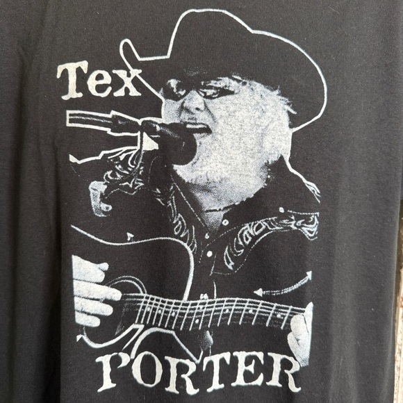 Tex Porter Texas Local Country Music T-shirt Medium Gildan Black Cowboy Western - Picture 3 of 9